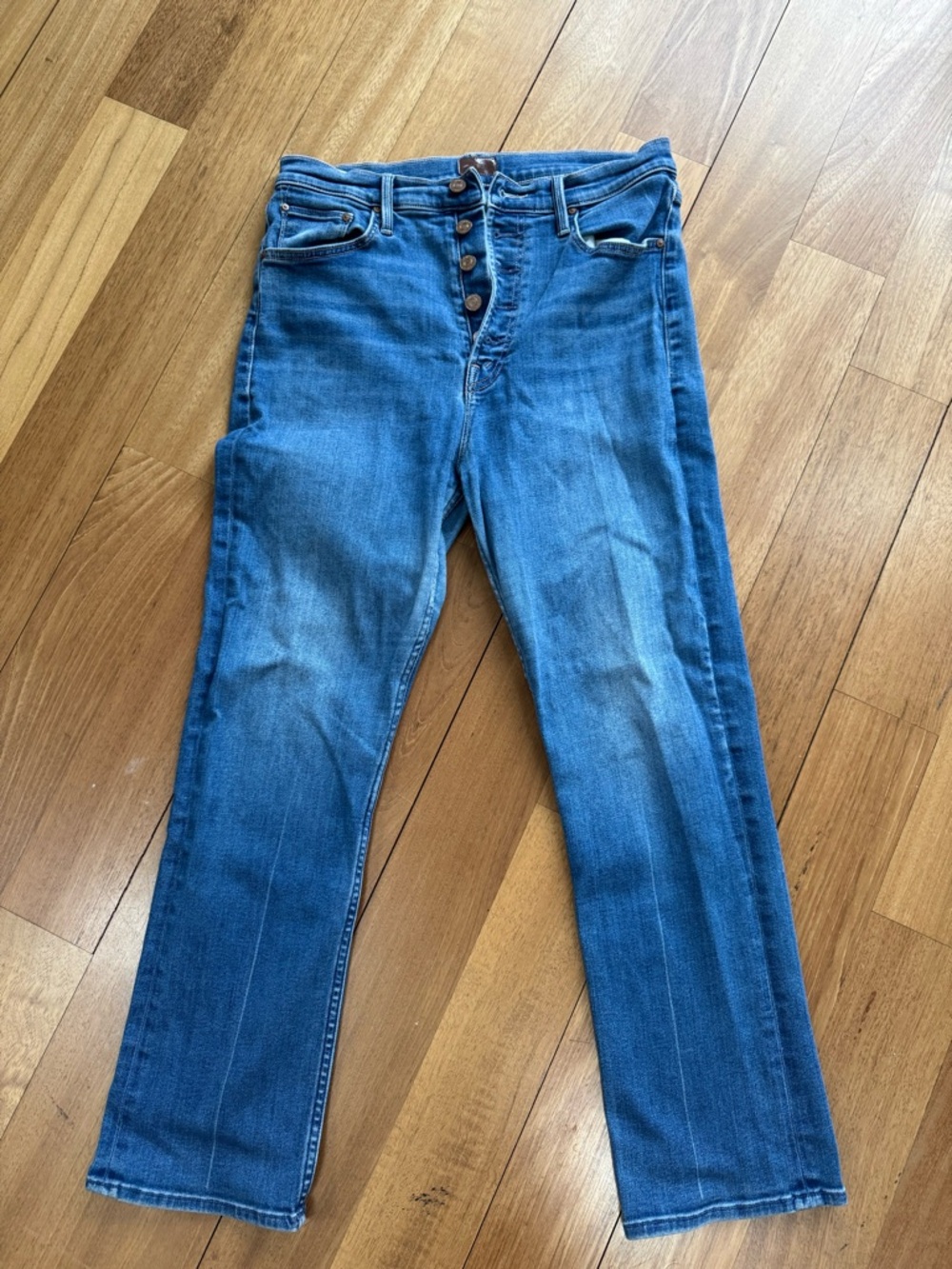 MOTHER Denim Button-Fly women’s Jeans Pixie Rider Ankle Taxi! Size 32
